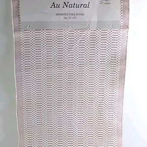 Au Natural Pink & White Table Runner NWT